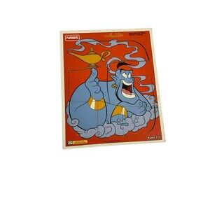 Vintage Playschool  Disney Aladdin Geni And The Lamp Wood Puzzle 7 Pieces 287-04